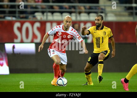 Reims, Frankreich. 25. Sep 2015. Französischen Liga 1 Fußball. Reims gegen Lille. Jaba Kankava (Rei) Credit: Action Plus Sport/Alamy Live News Stockfoto