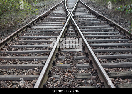 Spaltung, Eisenbahn, zweigleisigen Eisenbahn, Schiene verfolgt Stockfoto