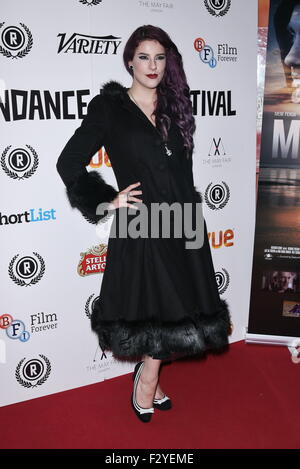 London, UK, 25. September 2015: Jasz Vegas besucht mein Held Film Premiere beim Raindance Film Festival in Vue Kinos, Piccadilly, London. Foto: siehe Li Stockfoto