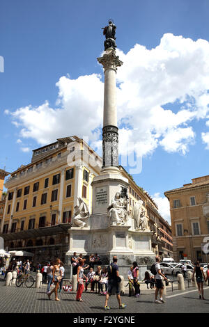 Piazza Pignanelli mit der Spalte von der Unbefleckten Empfängnis in Rom Italien Stockfoto