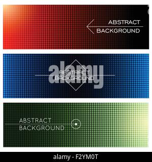Bunte abstrakte Seitenüberschrift oder Banner-Set. Strukturierten Hintergrund in drei Farbvariationen. Stock Vektor