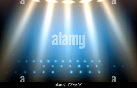 Beleuchtung der Szene. Leere beleuchteten Bühne Abbildung. Stock Vektor