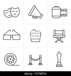 Linie-Icons Stil Movie Icons Vektor-design Stock Vektor
