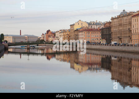 Ufer des Flusses Fontanka, St. Petersburg, Russland. Stockfoto