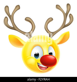 Cartoon Weihnachten Santas Rentiere Emoticon Emoji-Zeichen Stockfoto