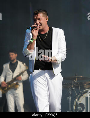 LONDON, UK, 27. Juni 2015: John Newman auf dem British Summer Time-Konzert, Hyde Park in London Stockfoto