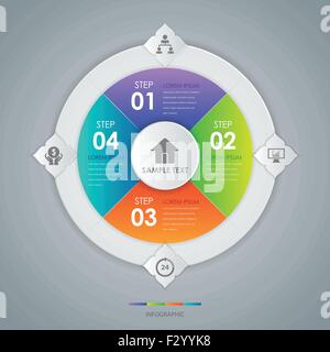 Infografik-Design-Kreis-Konzept, Vektor-Illustration Stock Vektor