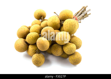 Longan isoliert auf weißem Hintergrund Stockfoto