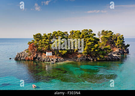 Die kleine Insel Panagia in Parga, Griechenland Stockfoto