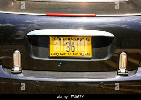 Regierung-Fahrzeug-Platte für den Sekretär der Senat von Arkansas Stockfoto