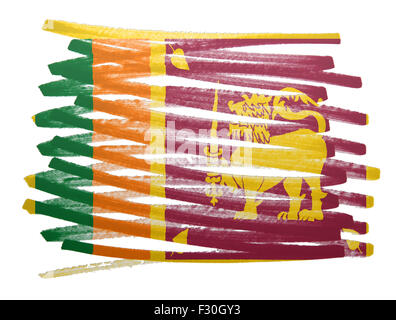 Abbildung der Flagge gemacht mit Stift - Sri Lanka Stockfoto