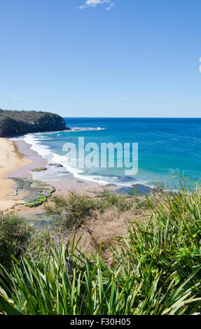 Turimetta Beach, Sydney Vorort von seine NSW Australia.An unsichere Strand zum Schwimmen - starke Strömungen und Untergetauchten Felsen. Stockfoto