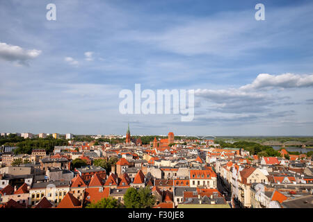 Stadt von Torun in Polen, Blick über die Altstadt von oben. Stockfoto