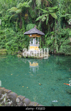 Insel-Tempel an den heiligen Quellen im Tempel Pura Gunung Kawi Sebatu, Bali, Indonesien Stockfoto