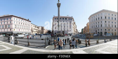 Fontana di S. Maria Maggiore und Colonna della Pace vor der Basilika Papale di Santa Maria Maggiore, Rom, Rom, Italien. Stockfoto