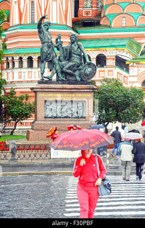 Denkmal für Minin und Poscharski. Russland. Moskau. Rotes Quadrat Stockfoto