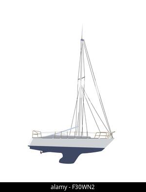 Wasser-Boot, Segelboot. Vektor-Illustration. Stock Vektor