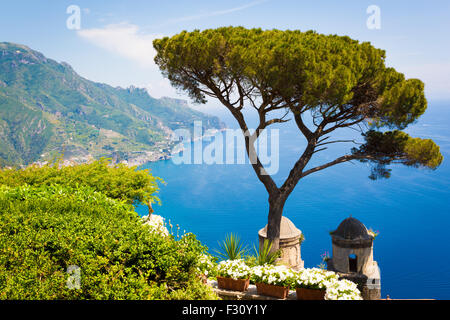 Ravello, Blick von der Villa Rufolo, Amalfiküste, Italien Stockfoto