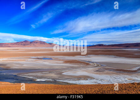 Panoramablick über den Salar de Tara Stockfoto