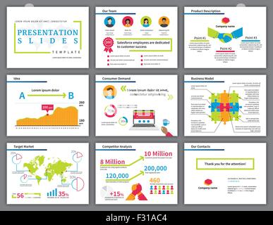 Bunte Infografiken Geschäftspräsentation Folien Vorlage Stock Vektor