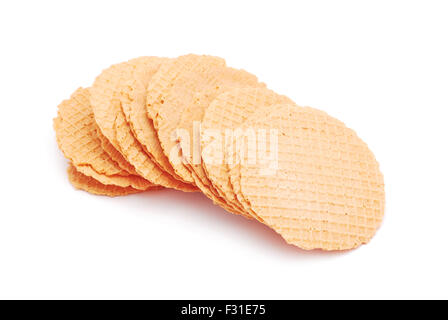 Wafer-Stack auf weißem Hintergrund Stockfoto
