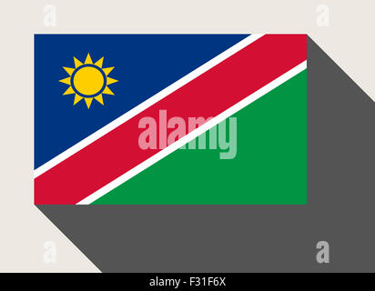 Namibia-Flagge in flachen Web-Design-Stil. Stockfoto