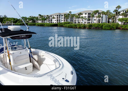 Stuart Florida, Hutchinson Barrier Island Marriott Beach Resort & Marina, Indian River Lagoon, Vermietung Wohnanlagen, Boot, Yacht, FL150415038 Stockfoto