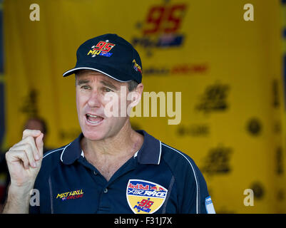 Texas Motor Speedway. 27. Sep, 2015. Red Bull Air Race Pilot Matt Hall in Aktion auf dem Texas Motor Speedway. Fort Worth, Texas. Mario Cantu/CSM/Alamy Live-Nachrichten Stockfoto