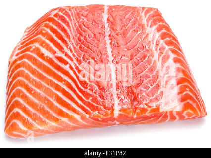 Frischer Lachs auf dem weißen Hintergrund. Stockfoto