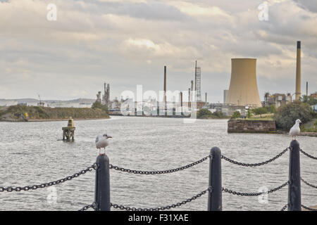 Manchester Schiff Kanal Stanlow Ölraffinerie Stockfoto