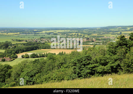 Ansicht des Wye aus North Downs Way in der Nähe von Wye Krone, Wye, Ashford, Kent, England, Vereinigtes Königreich Stockfoto