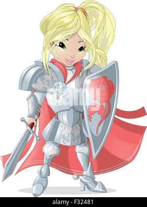 Ritter-Mädchen Stock Vektor