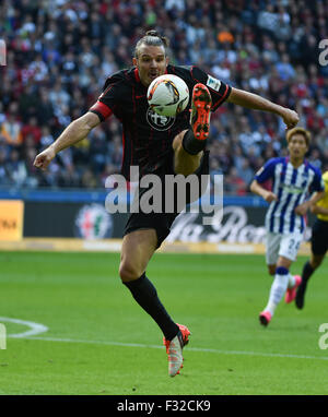 Der Frankfurter Alexander Meier in Aktion während der deutschen Fußball-Bundesliga-Fußball-match zwischen Eintracht Frankfurt und Hertha BSC Berlin in Frankfurt Am Main, Deutschland, 27. September 2015. Foto: Arne Dedert/dpa Stockfoto