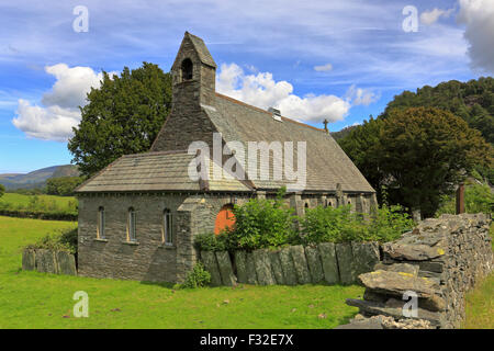 Kirche der Heiligen Dreifaltigkeit, Grange, Borrowdale, Cumbria, Lake District National Park, England, UK. Stockfoto