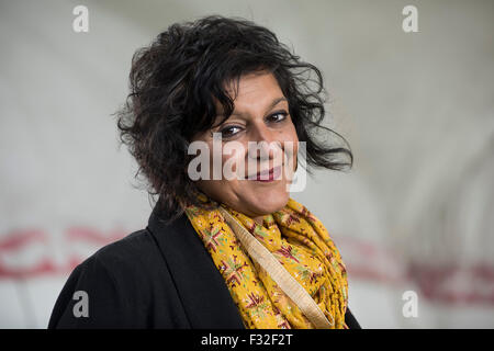 Britischer Komiker, Schriftsteller, Dramatiker, Sänger, Journalistin, Produzentin und Schauspielerin Meera Syal CBE. Stockfoto