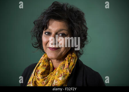 Britischer Komiker, Schriftsteller, Dramatiker, Sänger, Journalistin, Produzentin und Schauspielerin Meera Syal CBE. Stockfoto