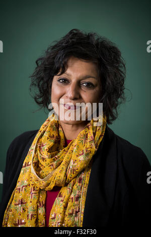 Britischer Komiker, Schriftsteller, Dramatiker, Sänger, Journalistin, Produzentin und Schauspielerin Meera Syal CBE. Stockfoto