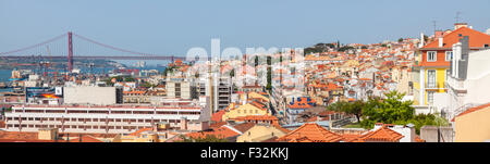 Panoramische Luftaufnahme von Lissabon, Portugal Stockfoto