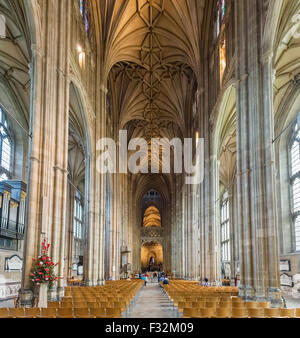 Hauptschiff der Canterbury Kathedrale, Canterbury, Kent, England, UK Stockfoto