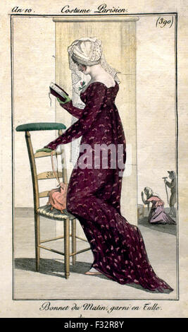 Journal des Dames et des Modes Damenmode 1797-1839 Pierre De La Mesangere (1761-1831) Hand gefärbt Gravuren Französisch Paris Stockfoto