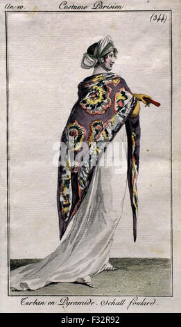 Journal des Dames et des Modes Damenmode 1797-1839 Pierre De La Mesangere (1761-1831) Hand gefärbt Gravuren Französisch Paris Stockfoto