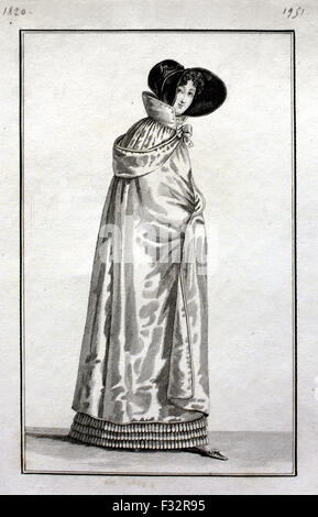 Journal des Dames et des Modes Damenmode 1797-1839 Pierre De La Mesangere (1761-1831) Hand gefärbt Gravuren Französisch Paris Stockfoto