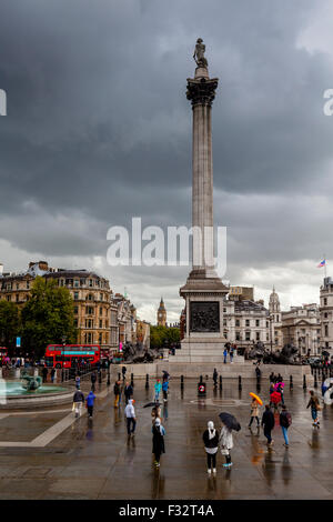 Nelson's Column und Trafalgar Square, London, UK Stockfoto