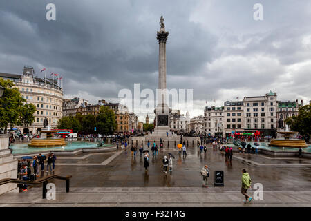 Nelson's Column und Trafalgar Square, London, UK Stockfoto