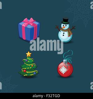 Weihnachts-Icons-Auflistung. Vektor-Illustration. Stock Vektor