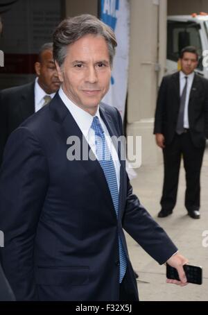 New York, NY, USA. 28. Sep, 2015. Deputy Secretary Of State Antony Blinken unterwegs für Promi-Schnappschüsse - Mo, New York, NY 28. September 2015. Bildnachweis: Derek Sturm/Everett Collection/Alamy Live-Nachrichten Stockfoto