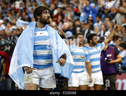 Gloucester, Großbritannien. 25. Sep 2015. GLOUCESTER - 25 SEPTEMBER: Argentiniens Juan Martin Fernandez Lobbe nach dem Spiel während der 2015 Rugby World Cup Match-Up zwischen Argentinien und Georgien findet am Kingsholm in Gloucester. Argentinien besiegt Georgien 54-9.Photo Credit: Andrew Patron/Zuma Newswire © Andrew Patron/ZUMA Draht/Alamy Live News Stockfoto