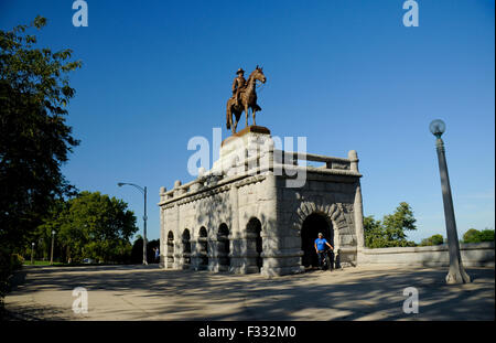 Lincoln Park Ulysses S. Grant Memorial - von Louis Rebisso, Chicago, Illinois. Grant Reiterstatue. Stockfoto