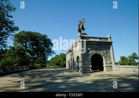 Lincoln Park Ulysses S. Grant Memorial - von Louis Rebisso, Chicago, Illinois. Grant Reiterstatue. Stockfoto