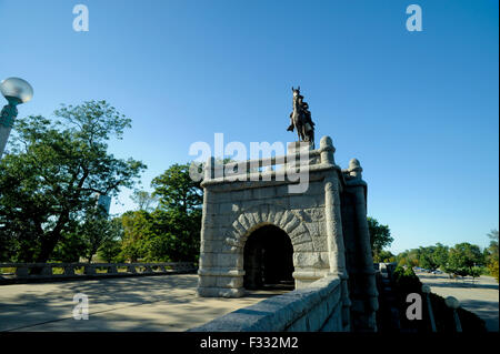 Lincoln Park Ulysses S. Grant Memorial - von Louis Rebisso, Chicago, Illinois. Grant Reiterstatue. Stockfoto